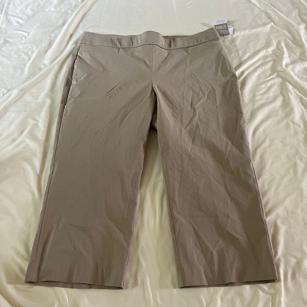 NWT Liz Claiborne Beige Pull On Stretch Trouser Pant Plus Size 16 Stretch